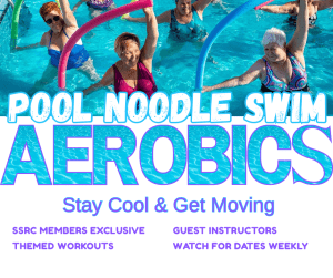 Pool Noodle Swim Aerobics starts TOMORROW at 7PM!