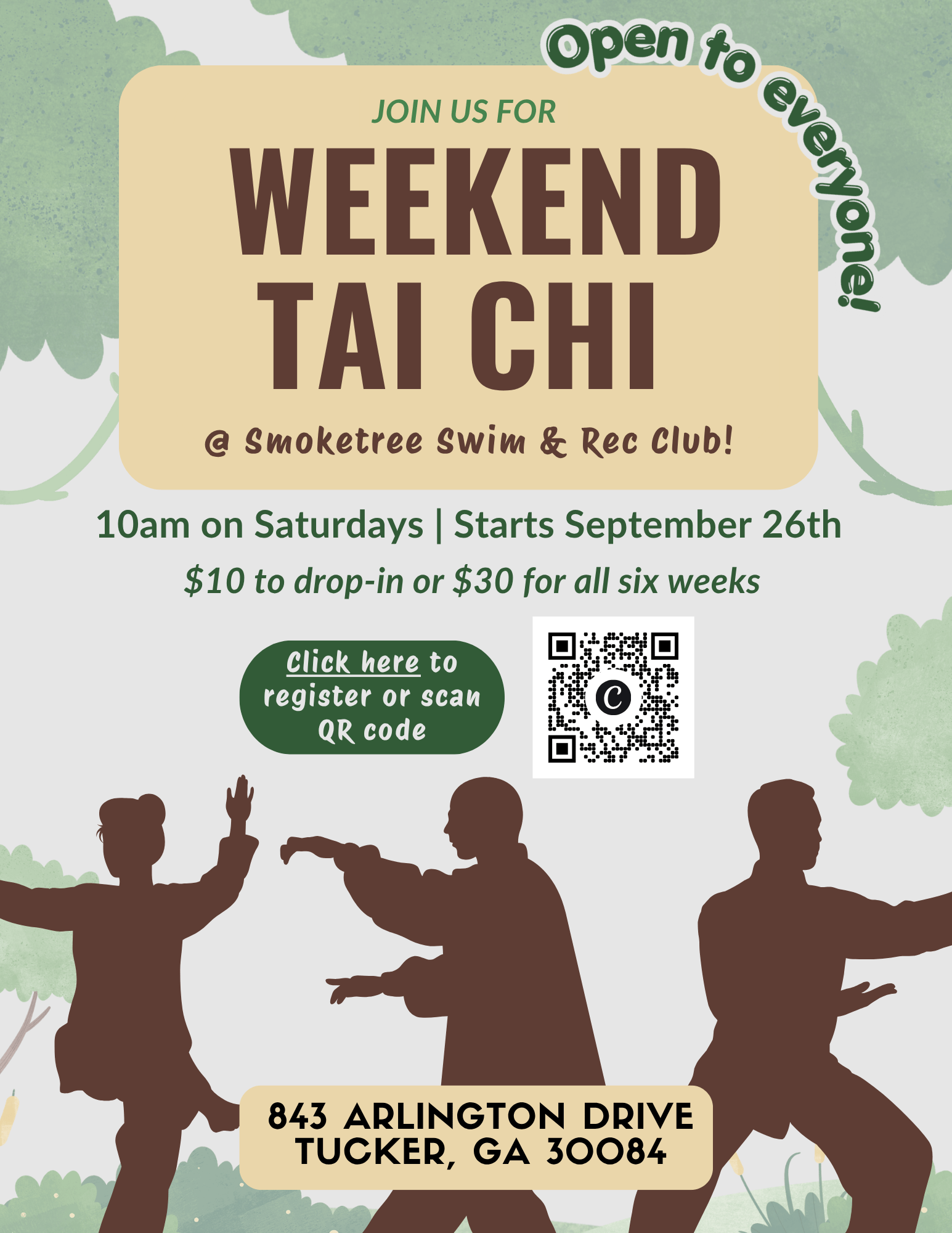 Tai Chi Class – Saturday 9/26 at 10am